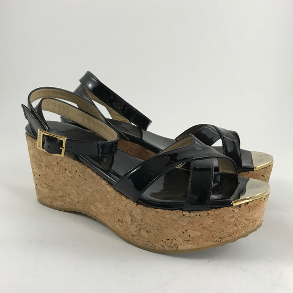 Jimmy Choo LIKE NEW Black Patent Leather Platforms - Picture 1 of 7